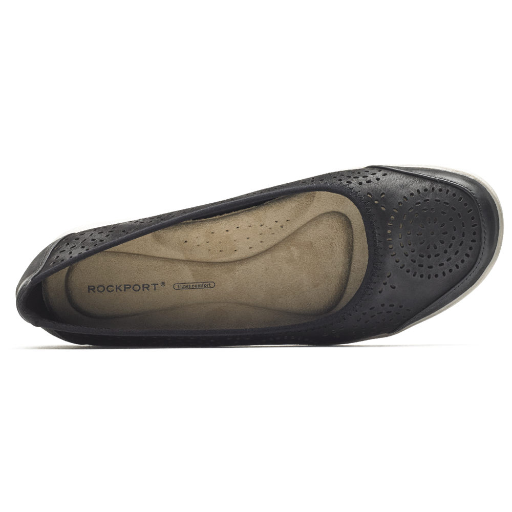 Rockport Singapore Womens Slip-On - Daisey Ballet Black - LE4938026